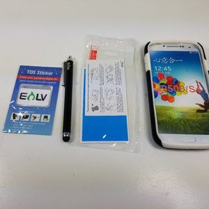 GALAXY S4 SAMSUNG CASE WITH PEN AND 3 SCREEN PROTECTORS BLACK AND WHITE